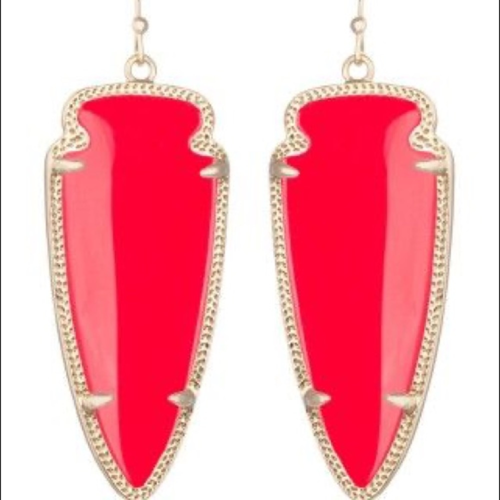 Kendra Scott Red Skylar Arrowhead Earrings